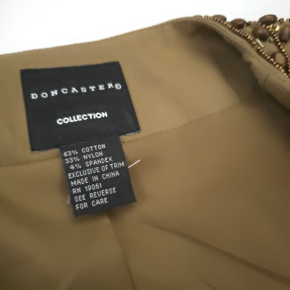 Doncaster Collection Beaded Embellished Tan Blazer Jacket Sz 14 - Picture 3 of 15
